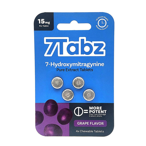 7Tabz 7 - Hydroxymitragynine Grape Flavor 4 Count 15mg Chewable Tablets - Kratom Hood