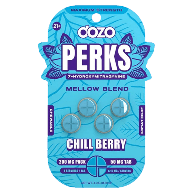 Dozo Perks 7 - Hydroxymitragynine Chewable Tablets 200MG (4 - Count) - Kratom Hood