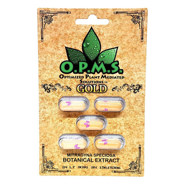 OPMS Gold Kratom Capsules - 5 Pack - Kratom Hood