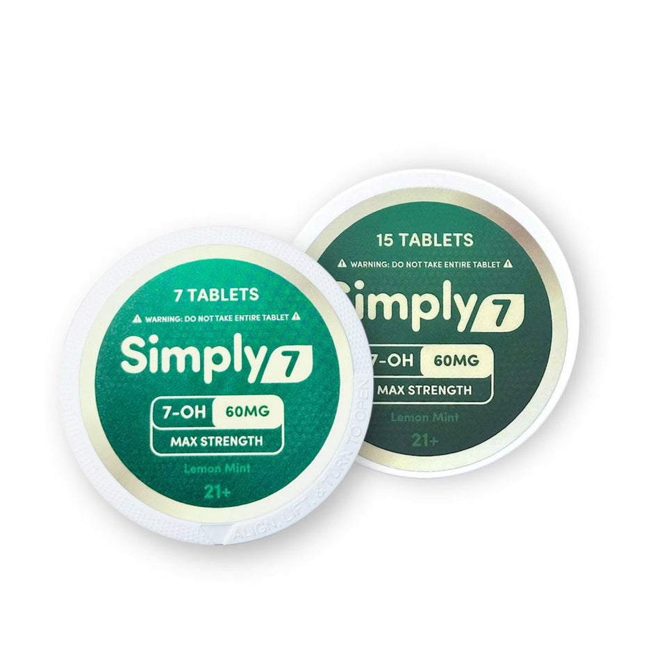Simply7 7 - OH MAX Strength Tablets 60MG - Lemon Mint - Kratom Hood