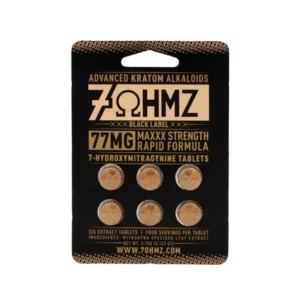 7OHMZ Black Label 77mg Tablets | Maxxx Strength Kratom Extract